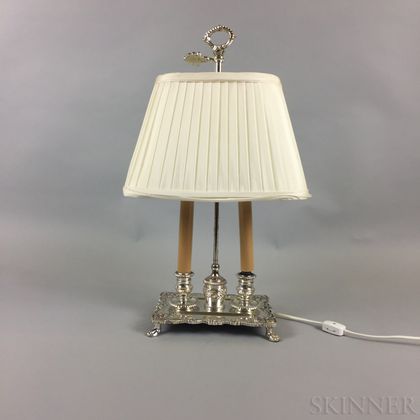 Modern Silver-plated Two-light Table Lamp