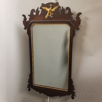 Chippendale Parcel-gilt Mahogany Scroll-frame Mirror