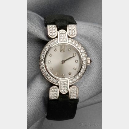 Lady's 18kt White Gold and Diamond Wristwatch, Harry Winston