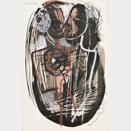 Konrad Cramer (American, 1888-1963) Lot of Five Works: Figures, 1952, Untitled