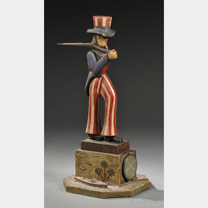 Polychrome-painted Folk-carved Wood Uncle Sam Figure