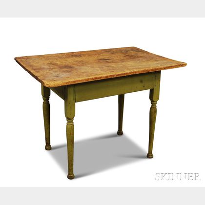 Country Green-painted Tavern Table