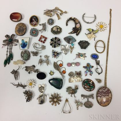 Large Group of Brooches