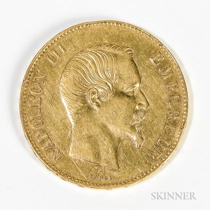 1858-A French 100 Francs Gold Coin