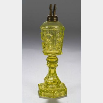 Pressed Canary Yellow Glass Fluid Lamp