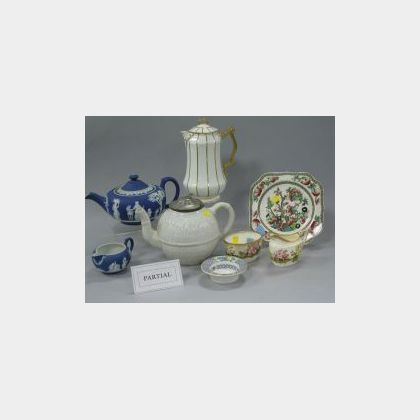 Thirty-two Pieces of Assorted English Pottery and Porcelain Tableware