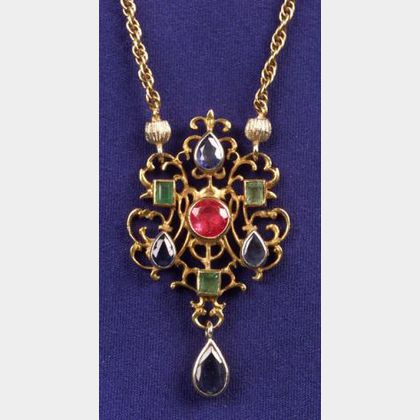 18kt Gold and Gem-set Pendant Necklace, Gianmaria Buccellati