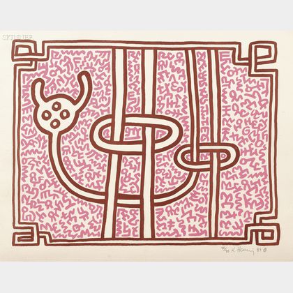 Keith Haring (American, 1958-1990) Chocolate Buddha 5