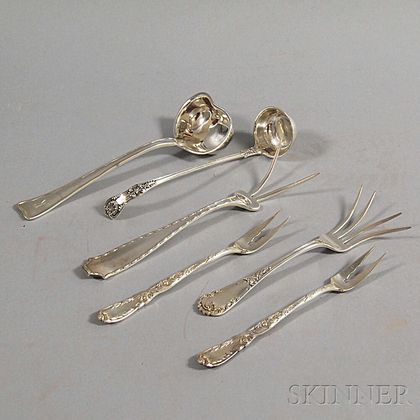 Six Pieces of Mostly Tiffany & Co. Flatware