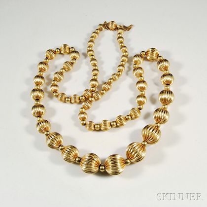 14kt Gold Beaded Necklace