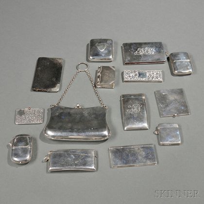 Twelve English Sterling Silver Personal Items