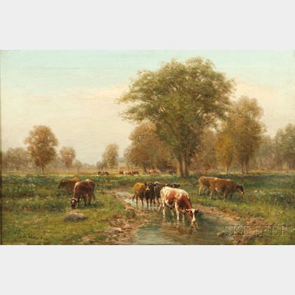 George Arthur Hays (American, 1854-1945) Summer Pasture with Watering Cows.