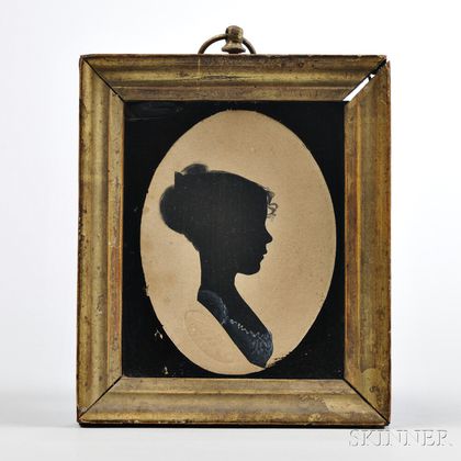 Hollow-cut Silhouette of a Young Girl