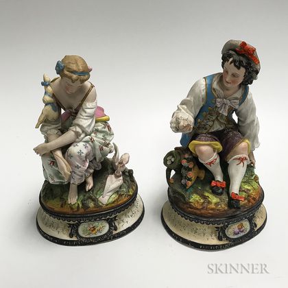 Pair of Continental Bisque Figures