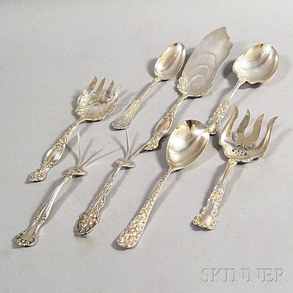 Eight Sterling Silver Serving Pieces