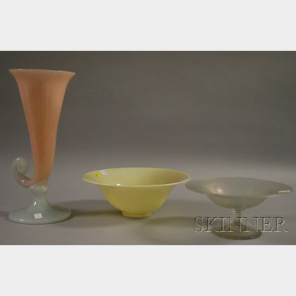 Three Pieces of Assorted Art Glass