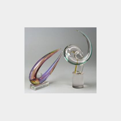 Two Archimede Seguso Art Glass Sculptures
