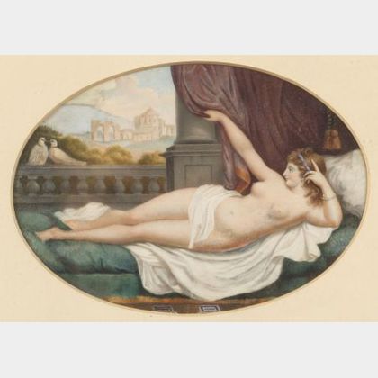 Neoclassical Miniature Painting on Ivory