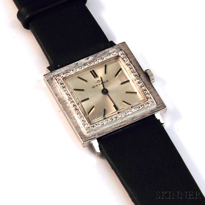 Lady's 18kt White Gold and Diamond Movado Wristwatch