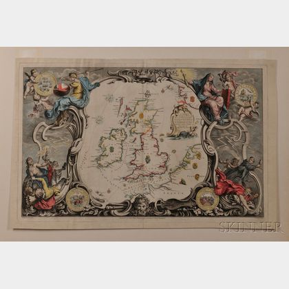 Morant, Philip (1700-1770) engravings by John Pine (1690-1756) A Chart Shewing the Several Places of Action between the English and Spa