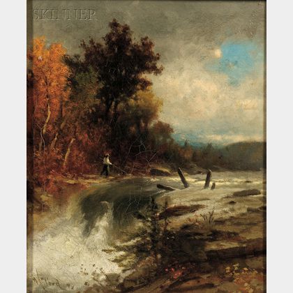George Herbert McCord (American, 1848-1909) Fisherman by a River