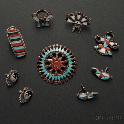Seven Zuni Inlay Items