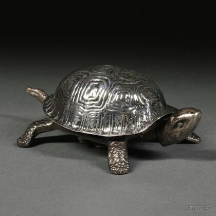 Edward VII Sterling Silver and Iron Turtle-form Table Bell