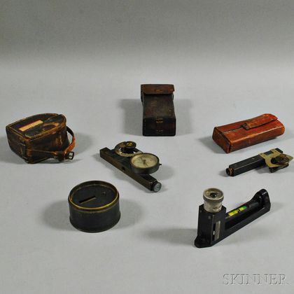Cased Pocket Sextant and Three Other Surveying Instruments