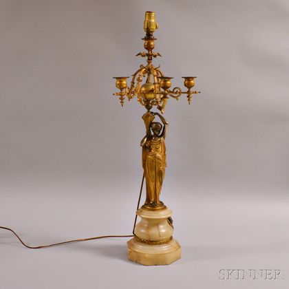 Gilt Bronze Figural Four-light Candelabra