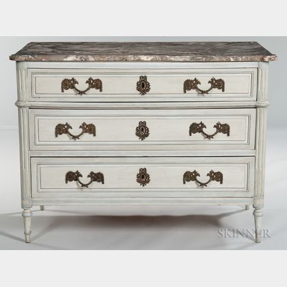 Louis XVI Painted Commode with Marble Top 