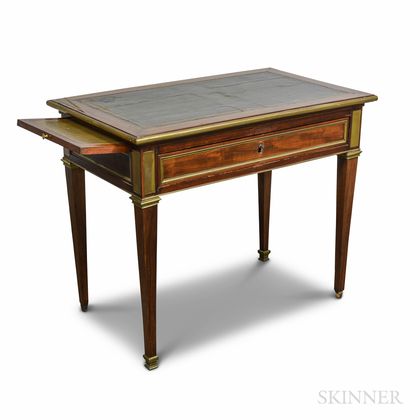 Louis XVI-style Ormolu-mounted Fruitwood One-drawer Table