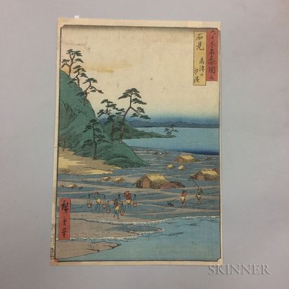 Utagawa Hiroshige (1797-1858),Mount Takazuno, Salt Beach, Iwami Province 