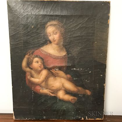 16th Century-style Oil on Canvas of the Madonna and Child