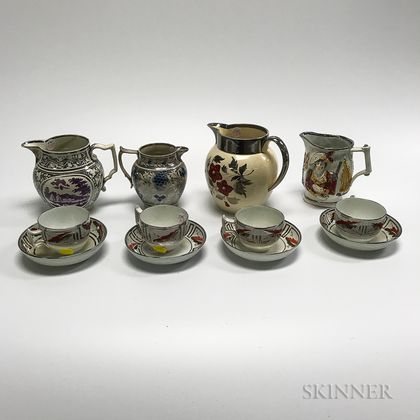 Twelve Silver Lustre Ceramic Tableware Items