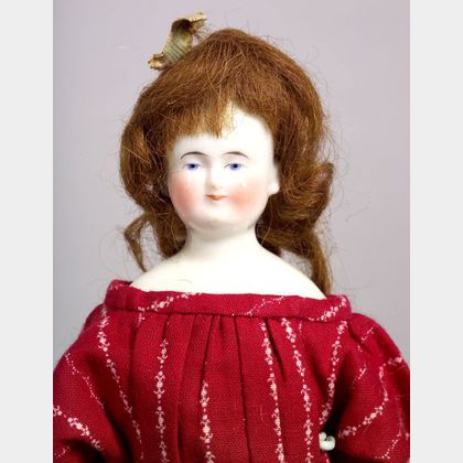 Biedermeier Bisque Shoulder Head Doll