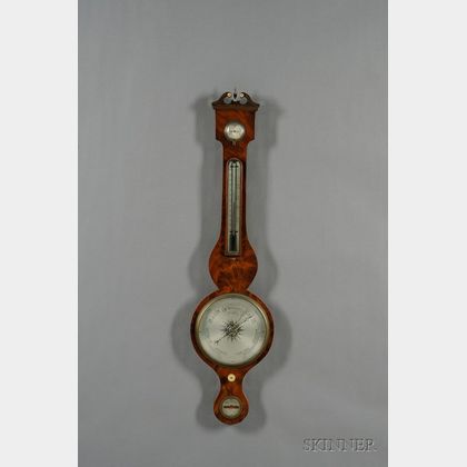 George III Style Mahogany Wheel Barometer