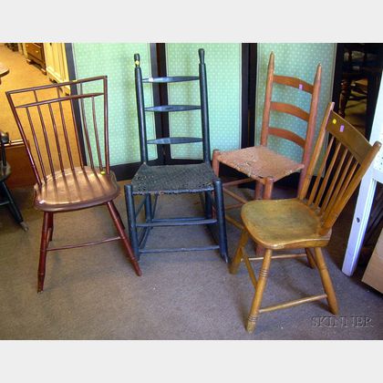 Four Assorted 19th Century Wooden Chairs