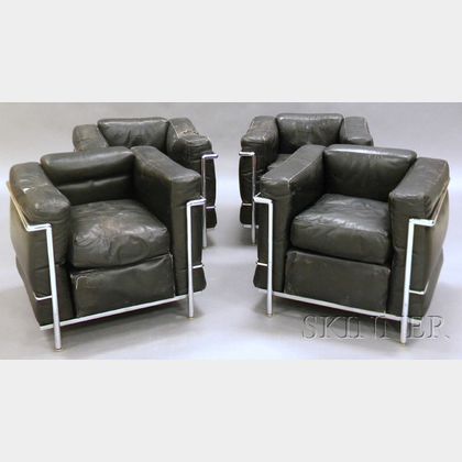 Four Le Corbusier LC2 Chairs