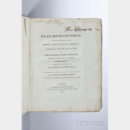 Dixon, George (1748-1795) A Voyage Round the World; but More Particularly to the North-West Coast of America, the Streeter Copy.