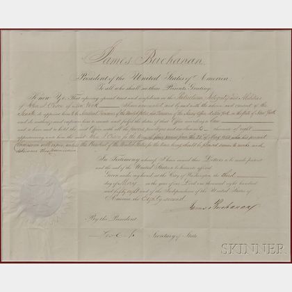 Buchanan, James (1791-1868) Document Signed, 3 May 1858.