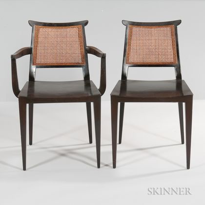 Six Edward Wormley for Dunbar Asian-style Dining Chairs 