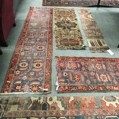 Seven Antique and Other Carpet Fragments