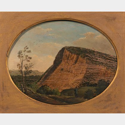 Christopher Pearse Cranch (American, 1813-1892) Pair of New Haven Area Landscapes: East Rock