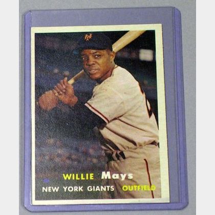 1957 Topps No. 10 Willie Mays Baseball Card. 