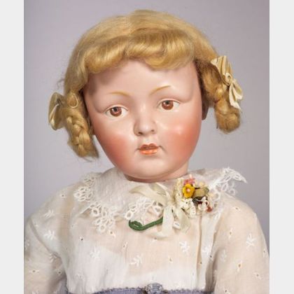 Large Unusual Bisque Head Kestner Character Child Doll