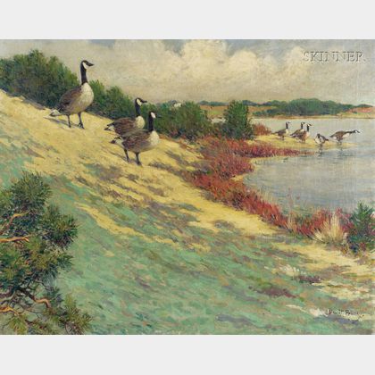 Dwight Blaney (American, 1865-1944) Geese at Eastham