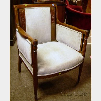 Louis XV Style Carved Mahogany Easy Chair
