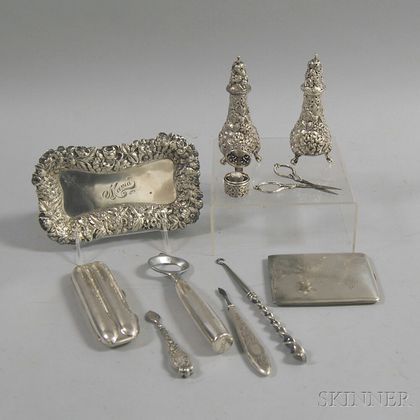 Group of Assorted Sterling Silver and Silver-mounted Items