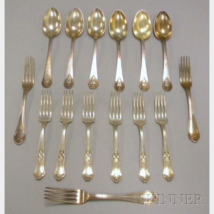 Approximately Fifteen Pieces of Silver and Silver Plated Flatware