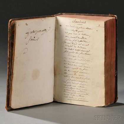Manuscript, Recueil de Chansons , 18th Century.